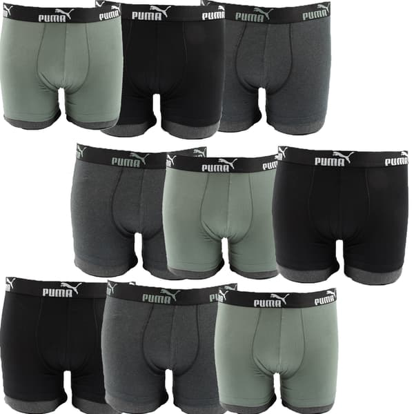 Puma Herr Basic Boxer 9-Pack Grön/Svart [100003547 3729 050] rM