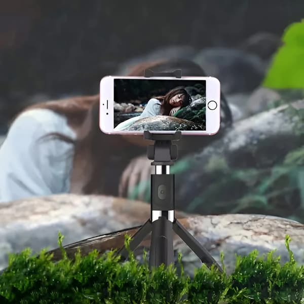 Selfie-stativ med Bluetooth-fjärrkontroll, trådlös, universal, lättviktig
