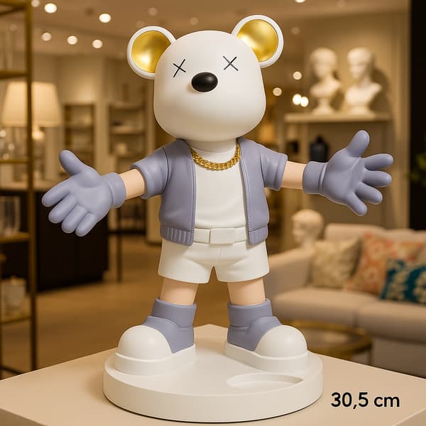 Fritstående flaskeholder formet som en bamse
