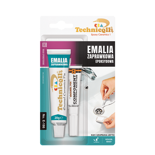 Technicqll vit bättringslack för emalj, keramik 20G+ 4ML, E-186