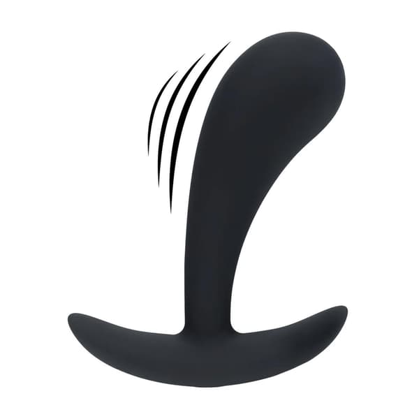 Vibrerende Silikone Prostata Stimulator Anal Plug - M - Sort