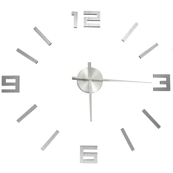 vidaXL 3D-väggklocka, modern design, silver, 100 cm, XXL