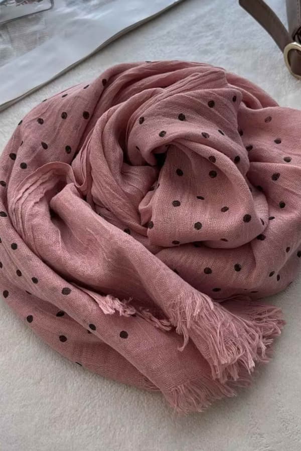 Rosa prickig halsduk - 50% viskos, 50% bomull