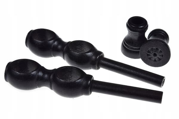 Dubbel träkonsol för gardinstång, diameter 28 mm, svart, 2 st.