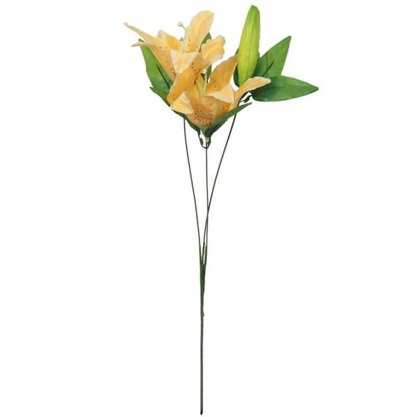 Kvist af 2 liljer, kunstig blomst, gul