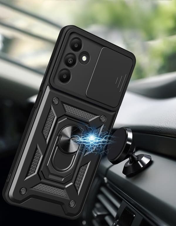Pansret cover til Samsung Galaxy M15 5G, CamShield Slide, sort