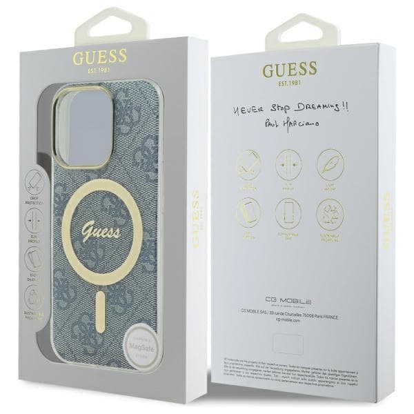 Guess IML 4G MagSafe-etui til iPhone 16 Pro, blå