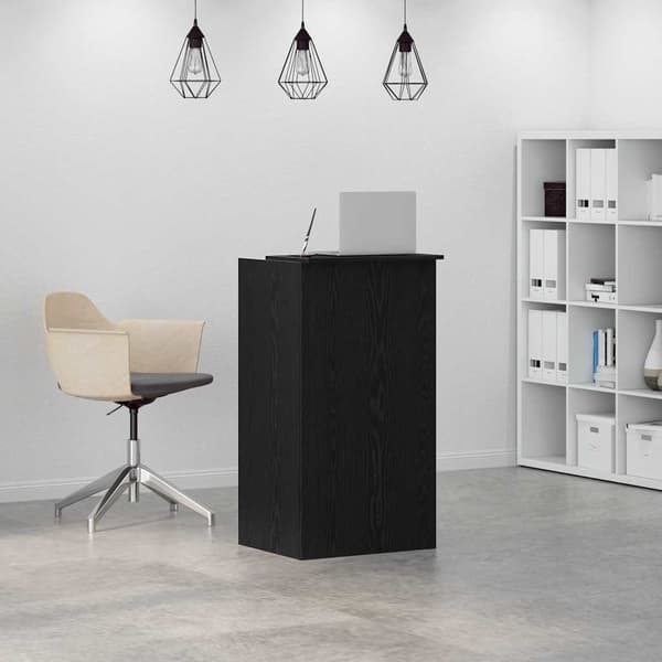vidaXL Receptionsdisk svart 55x50x103,5 cm limmat trä