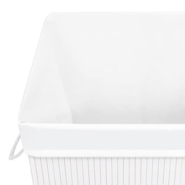 vidaXL Tvättkorg i bambu vit