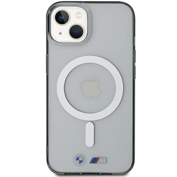 BMW Silver Ring MagSafe -kotelo iPhone 15:lle, läpinäkyvä