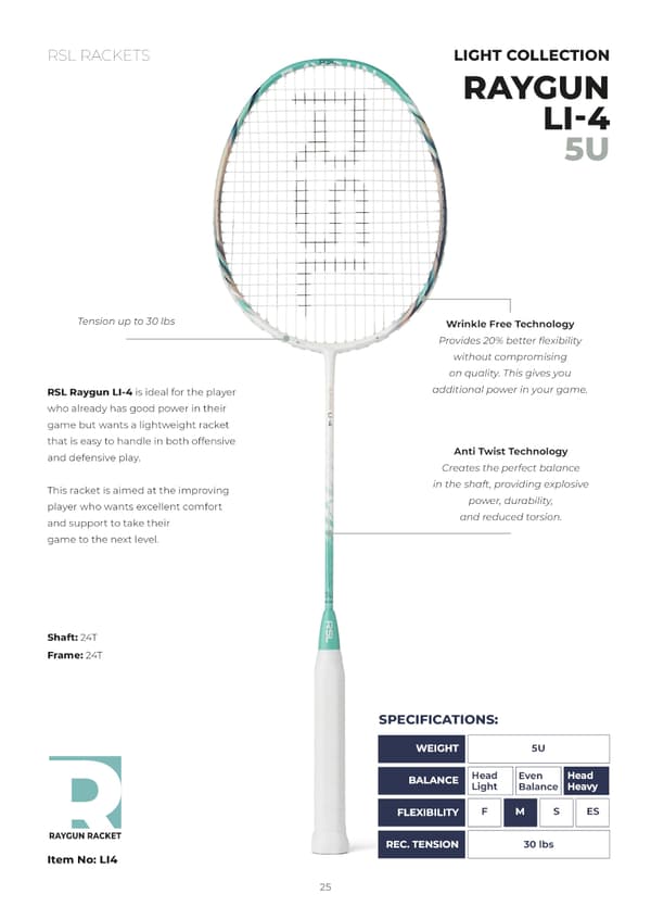 RSL Raygun Li-4 Badmintonracket