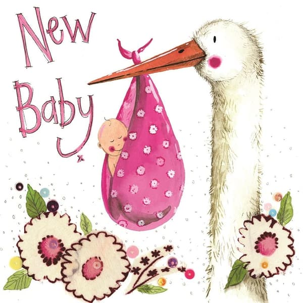 Fødselskort S291 Pigestork