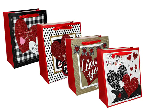 Stor gavepose - Valentinsdag (1 af 4 designs)