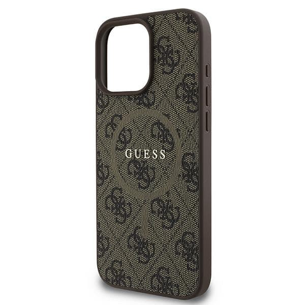 Guess 4G Ring Classic Logo MagSafe-etui til iPhone 16 Pro, brun