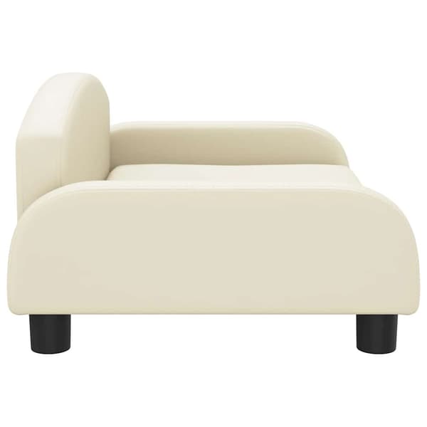 vidaXL Barnsoffa, krämfärgad, 70x45x30 cm, konstläder