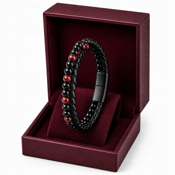 Herrflätat armband elegant tigeröga pärlarmband