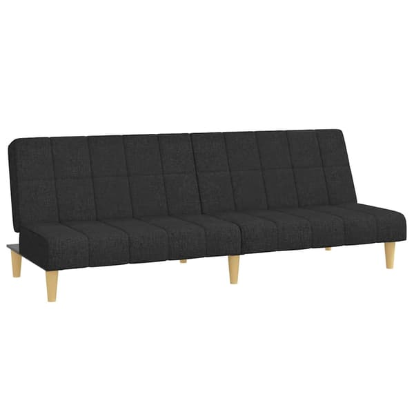 vidaXL 2-sits bäddsoffa, svart, klädd i tyg