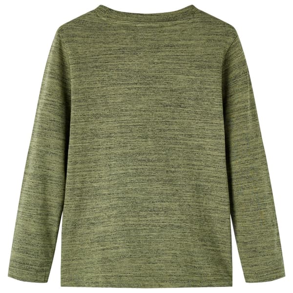 Barn långärmad t-shirt, khaki melerad, 104