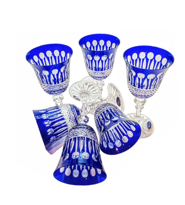 Koboltkristallvinglas 170 ml Franska