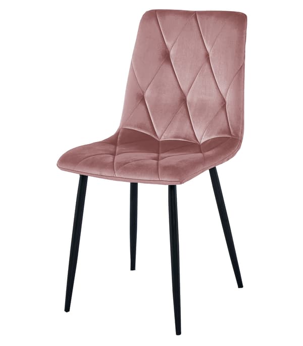 LIBRA stol - pink velour / sorte ben x 3