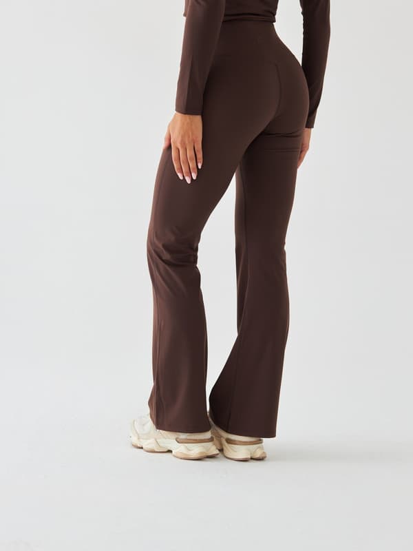 Bruna utsvängda leggings - Morning Dew L