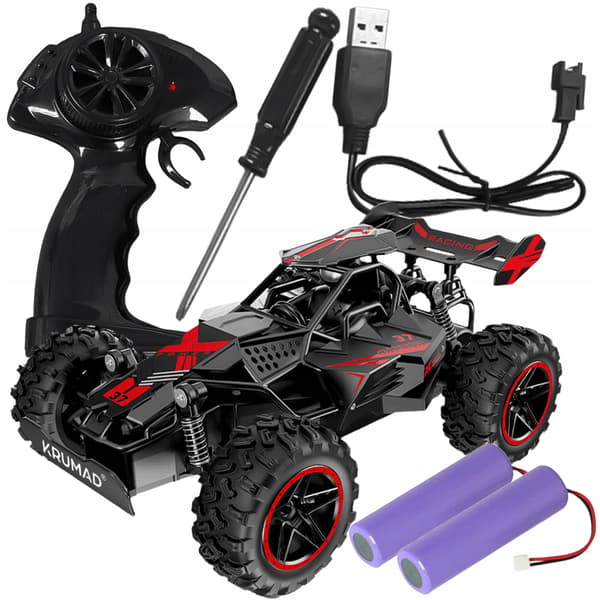 Fjernstyret bil TIL børn, RC-bil, offroad, 2,4 GHz, 2 batterier