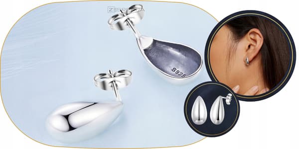 Silverdroppeörhängen, droppformad, S925 silver, elegant droppe, örngott