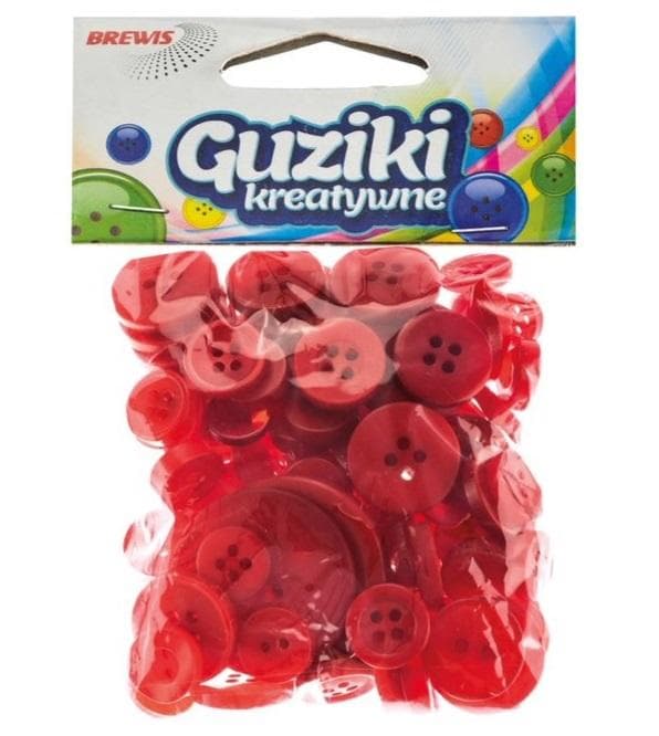 Kreativa röda knappar 40g