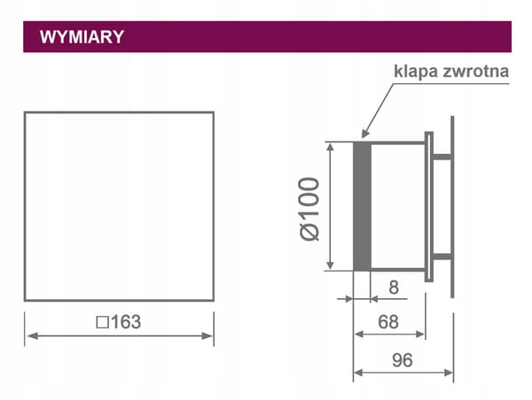 MMP 100 Energibesparende Ventilator Sølvglans Glas 23dB