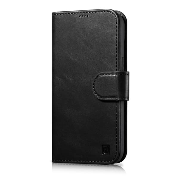 2-i-1 Läderfodral iPhone 14 Plus Anti-RFID Oljevax Plånboksfodral Svart