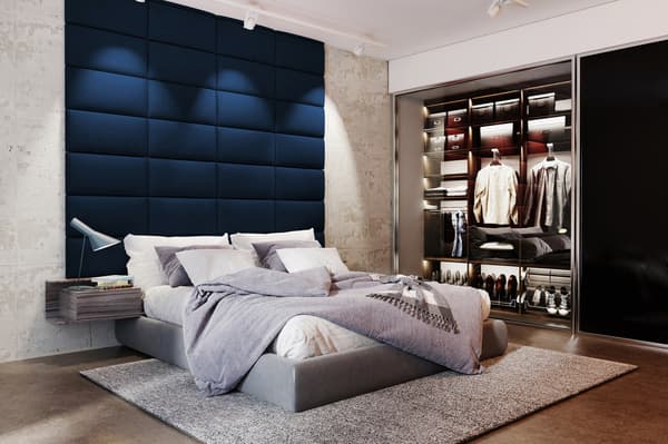 Polstret panel 60x40 Magic Velvet 2216 (Marineblå)