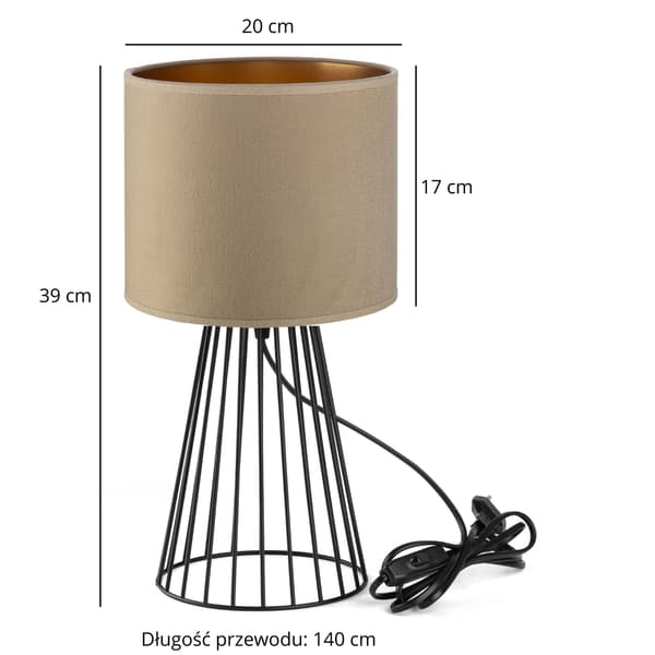 Tornado ASBG-lampa, cappuccino-guld sammet