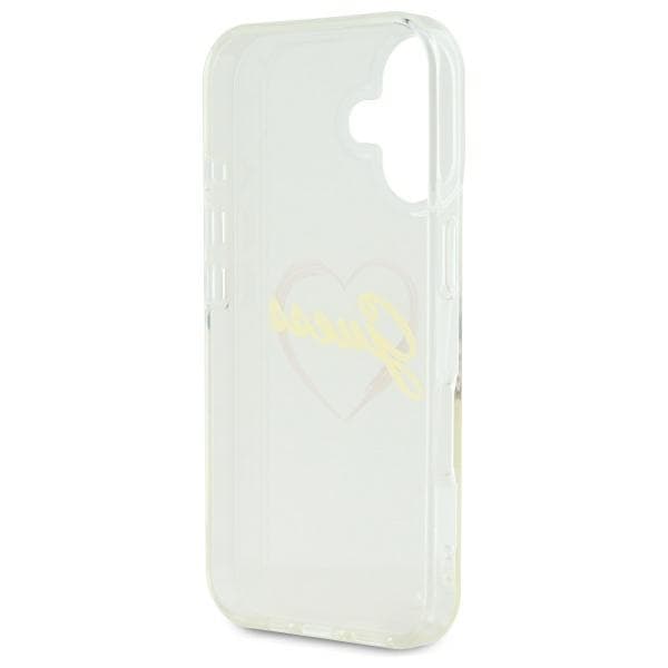 Guess IML Hjerte-etui til iPhone 16 plus, Gennemsigtig