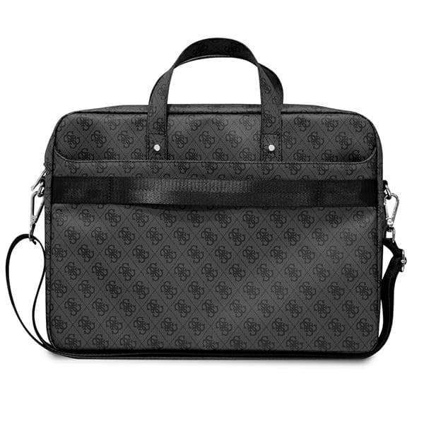 Guess Saffiano 4G Triangle Logo Laptoptaske til op til 16" Sort