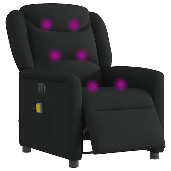 vidaXL elektrisk massagestol med lænefunktion sort stof
