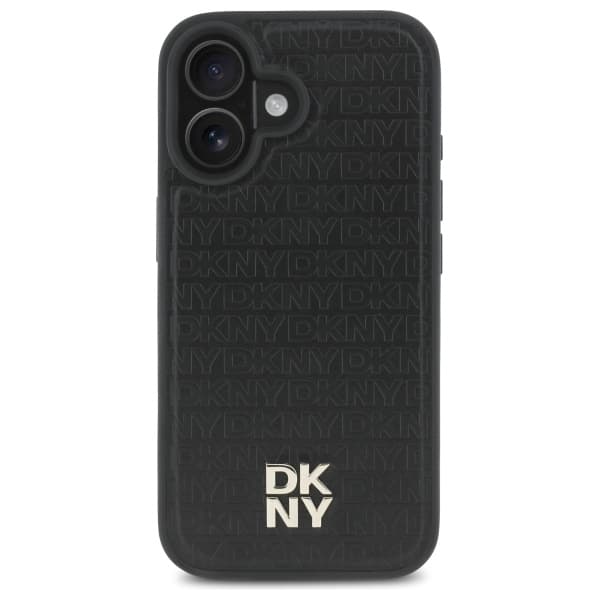 DKNY Repeat Pattern Stack Logo MagSafe-skal till iPhone 16, svart
