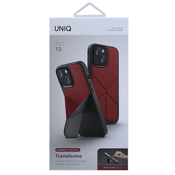 UNIQ Transforma MagSafe Stand-cover til iPhone 13, rød