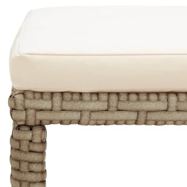 vidaXL Barstolar, set om 2, med kuddar, polyrotting, beige