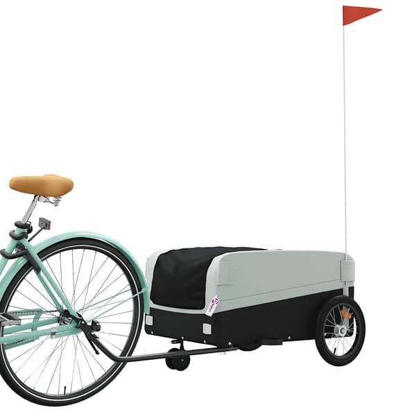 vidaXL cykelanhænger, sort og grå, 45 kg, jern