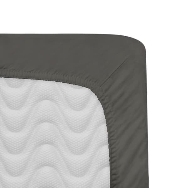 Bomuldslagner 90x200 glat satin, lysegrå