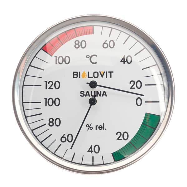 Bilovit Rundt Termometer med Hygrometer til Sauna