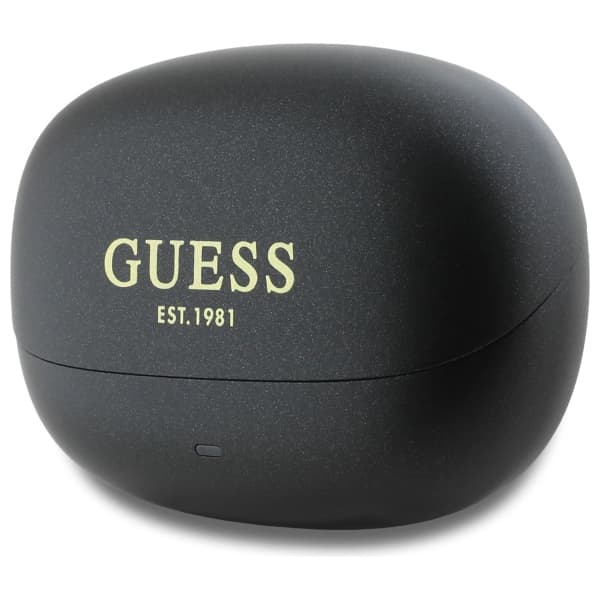 Guess Capsule TWS Bluetooth-hovedtelefoner med trykt logo + dockingstation, sort