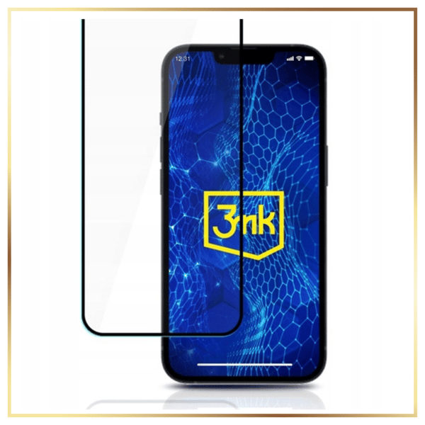 3MK HardGlass Max Lite hærdet glas til Galaxy A14, sort ramme