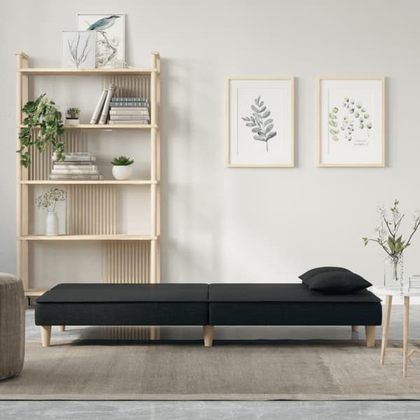 vidaXL foldbar sovesofa, sort, betrukket med stof