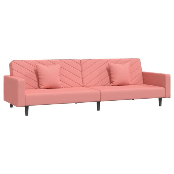 vidaXL 2-sitssoffa med 2 kuddar, rosa sammet