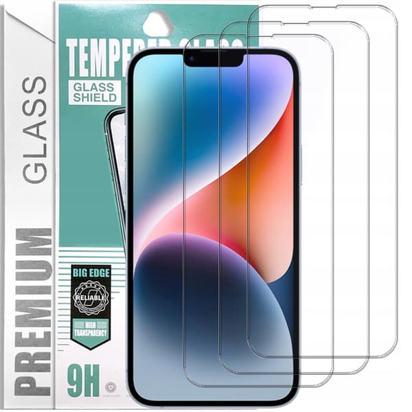 3x PremiumGlass 9H härdat glas för iPhone 14 Plus