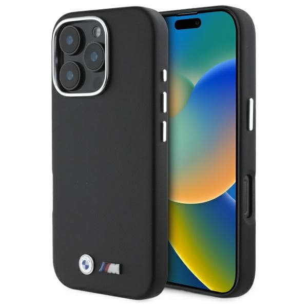 BMW M Smooth Full Wrapped Metal cover til iPhone 16 Pro, sort