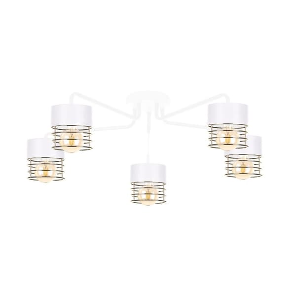 Loftlampe 5xE27 ROYAL HVID/GULD