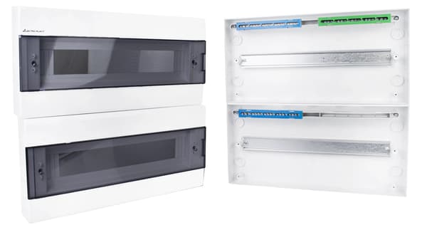 Modulär elcentral Ytmonterad 2x18 N+PE SRn 36 ABS PC Vit