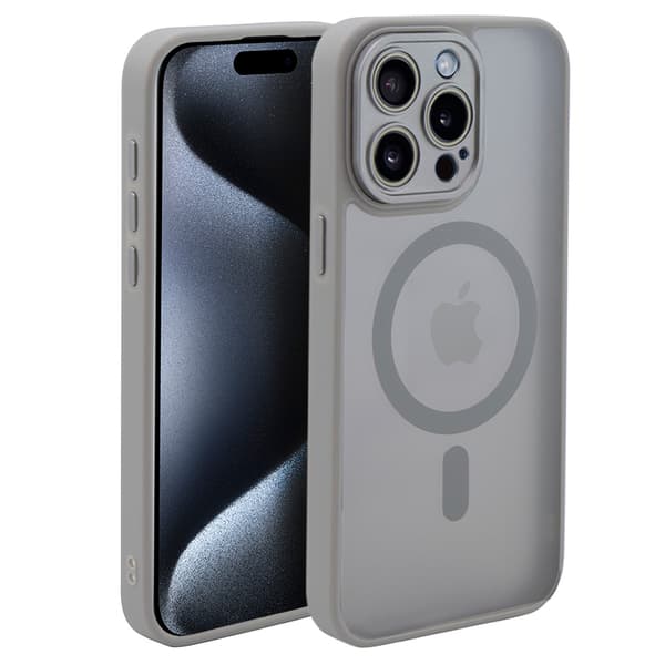 MagSafe-etui til iPhone 15 Pro Max, Hybrid Matte Lens Pro, Titaniumgrå